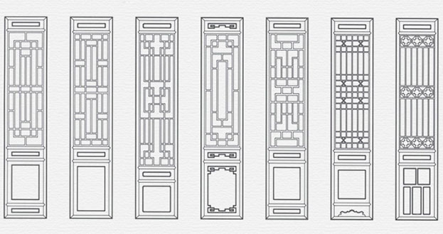 宣化常用中式仿古花窗图案隔断设计图